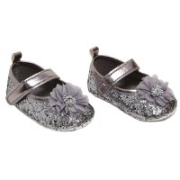 B2268-G: Grey Glitter Shoes (6-15 Months)